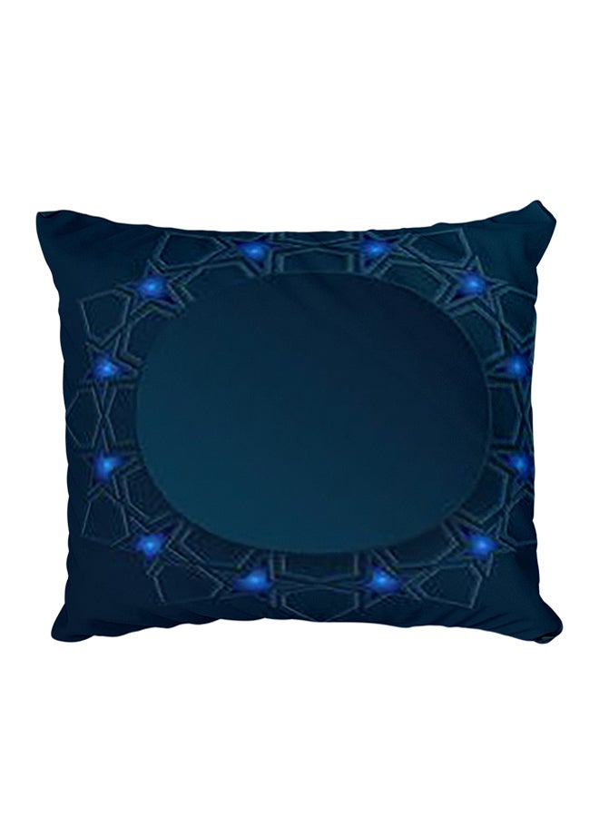 Decorative Printed Pillow Cover Dark Blue