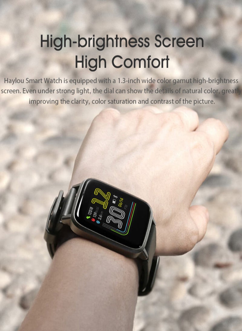 Xiaomi - Global Version Haylou LS01 Smart Watch Heart Rate Fitness Tracker Black - Image 1