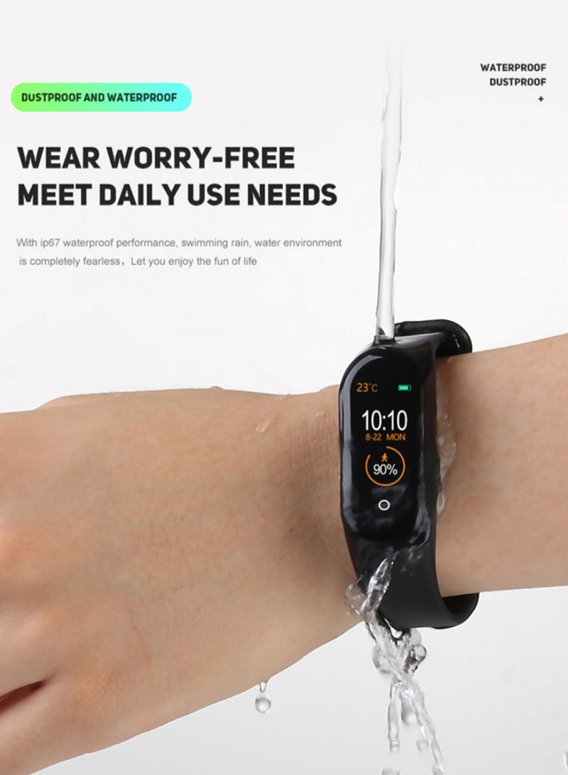 M4 Intelligent Time Calorie Sleep Sport Monitor Smartwatch Black  - Image 2
