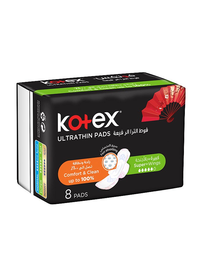 Kotex - Ultra Thin Pads Super With Wings 8S Pack Of 16 - Image 1