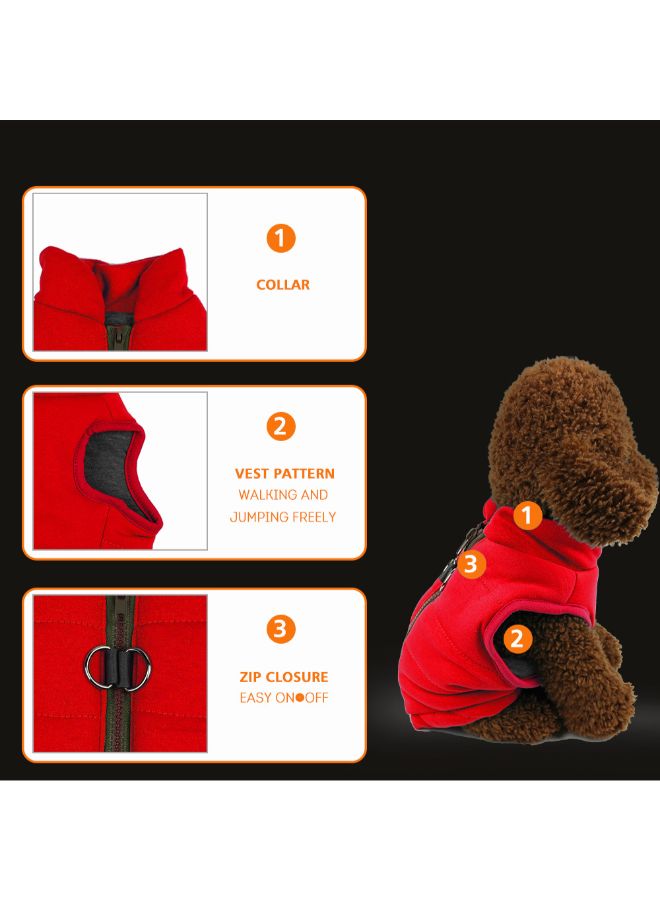 Autumn And Winter Cotton Pet Coat Red S - Image 3