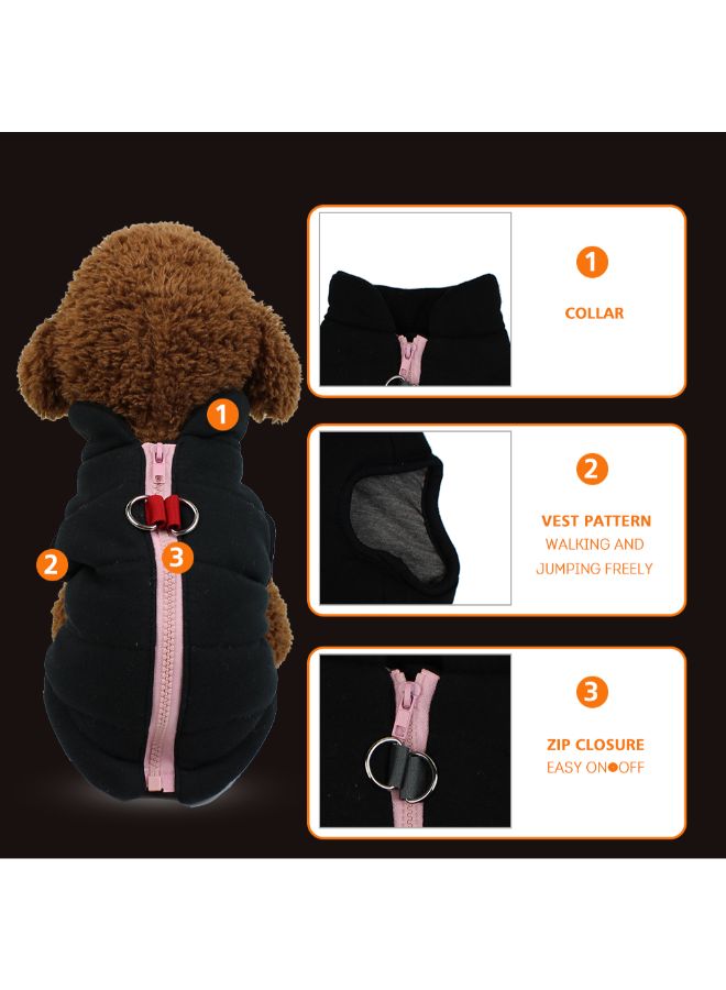 معطف من القطن للحيوانات الأليفة مناسب لفصل الخريف والشتاء أسود S - Image 3