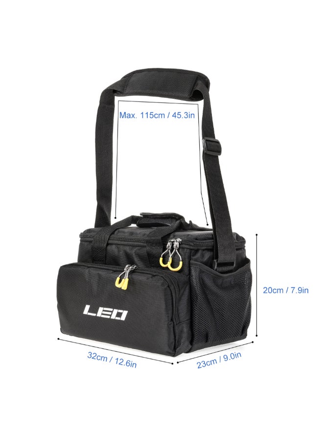 LEO Outdoor Fishing Shoulder Bag With 5 Tackle Boxes 32 x 20 x 23cm  - Image 2
