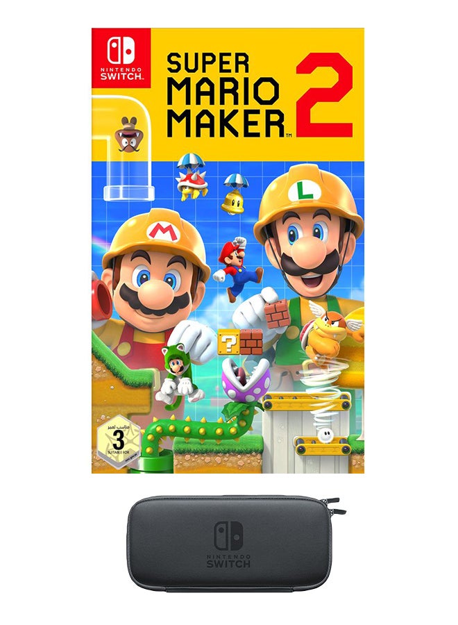 نينتندو لعبة Super Mario Maker 2 وحافظة نينتندو سويتش مع لاصقة حماية للشاشة - adventure - nintendo_switch - Image 1