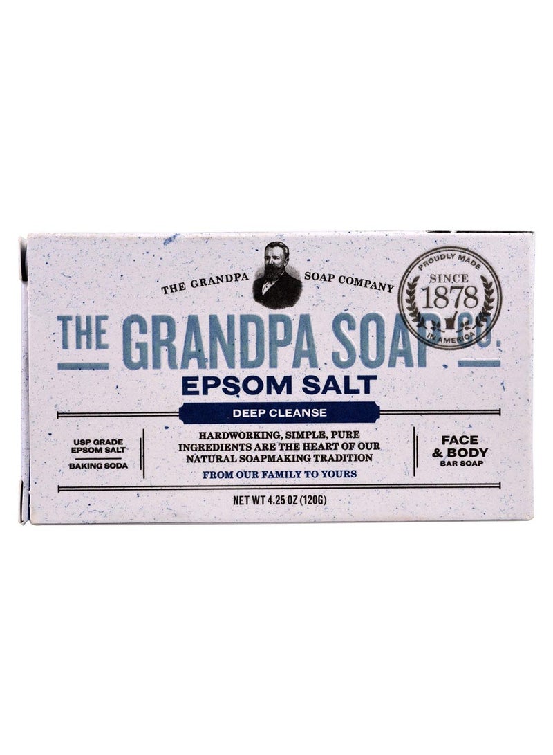 GRANDPA'S - Epsom Salt Deep Cleanse Face And Body Bar Soap 120grams - Image 1