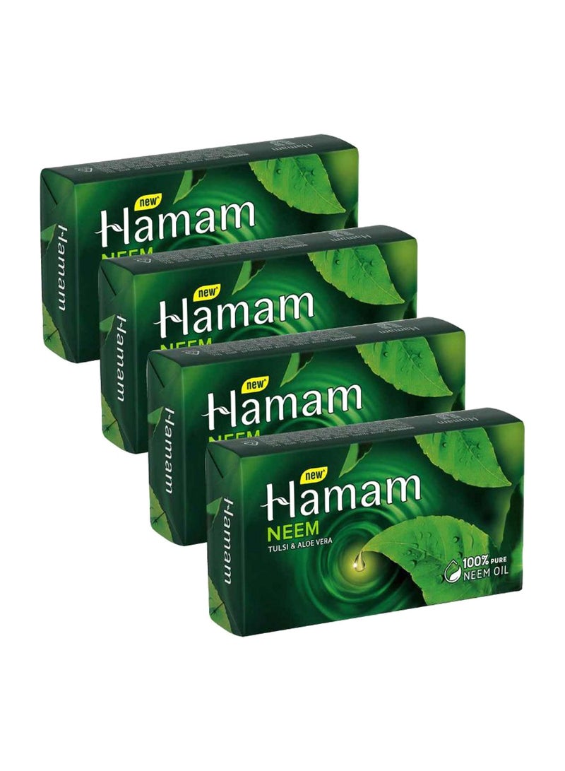Bajaj Pack Of 4 Hamam Tulshi And Aloe Vera Soap 4 x 150grams