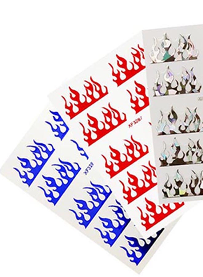 5-Piece Fire Design Nail Art Sticker Set 87 Multicolour - Image 2