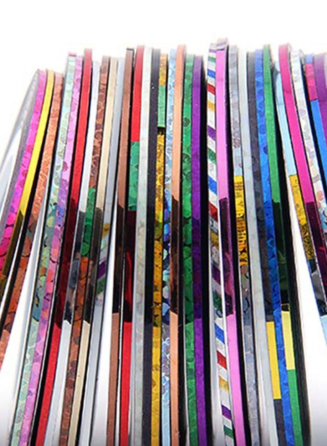 30-Piece Mixed Tape Sticker Roll Set With Holder Multicolour - Image 2