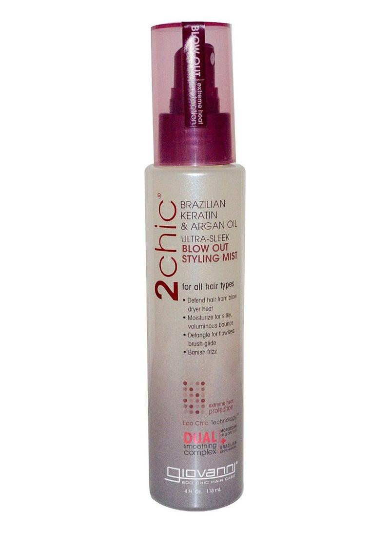 Giovanni 2Chic Brazilian Keratin And Argan Ultra Sleek Blow-Out Styling Mist 118ml 