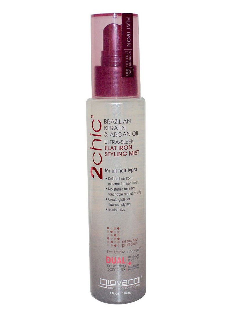 Giovanni 2Chic Brazilian Keratin And Argan Ultra Sleek Flat Iron Styling Mist 118ml 