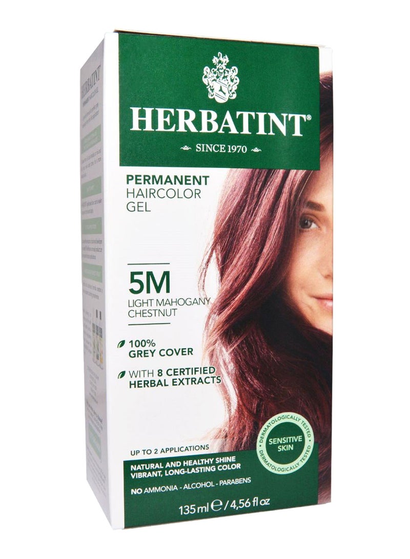 Long Lasting Permanent Hair Colour Gel 5M Light Chestnut 135ml