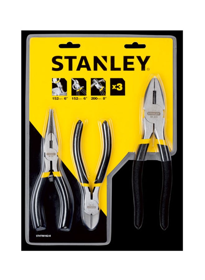Stanley 3-Piece Pliers Set Silver/Black 830grams 