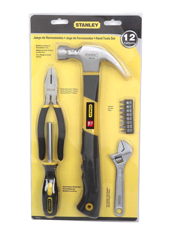 Stanley - 12-Piece Hand Tool Set Yellow/Black/Silver - Image 1