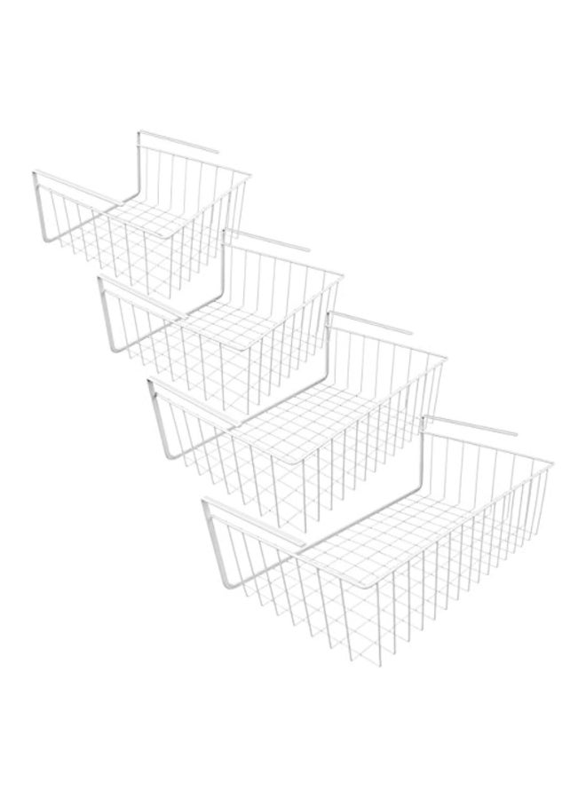Southern Homewares 4-Piece Wire Under Shelf Storage Basket Set White  - Image 2