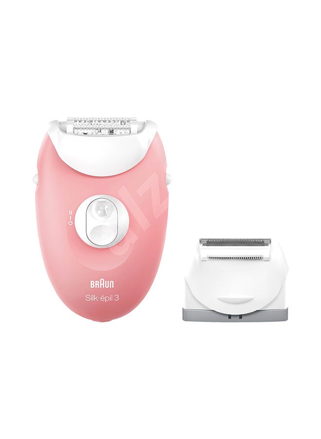 براون ماكينة إزالة الشعر 3 في 1 سيلك إبيل 3 للمبتدئين أبيض/ وردي 220جرام - Image 1