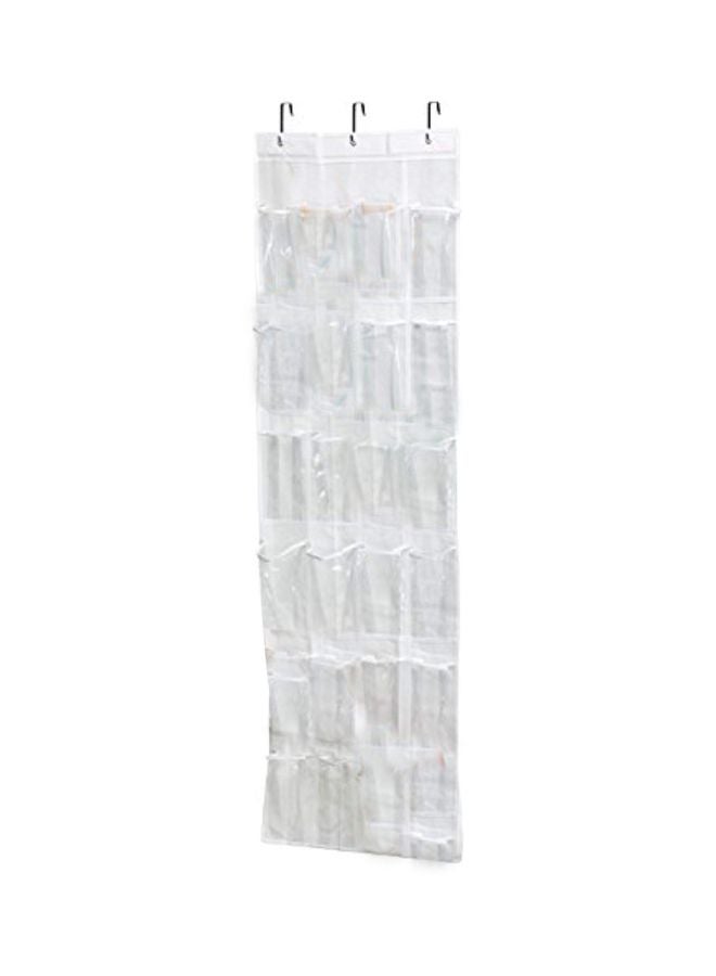 هوني كان دو حامل أحذية بلاستيكي معلق مكون من 24 جيباً شفاف/ أبيض - Image 1