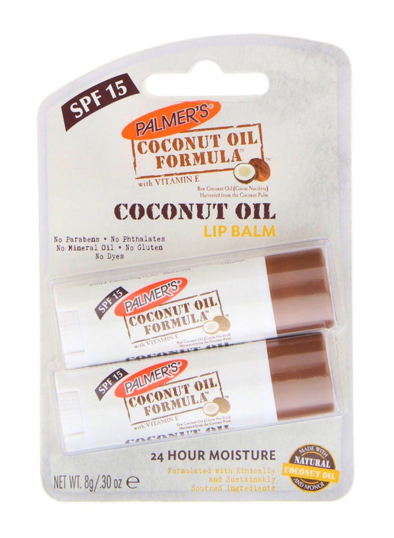 مجموعة مرطبات شفاه غنية بزيت جوز الهند من قطعتين 2 x 8جرام