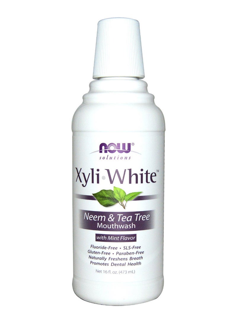 Now Foods Xyli White Neem And Tea Tree With Mint Flavour Mouthwash 473ml - Image 1