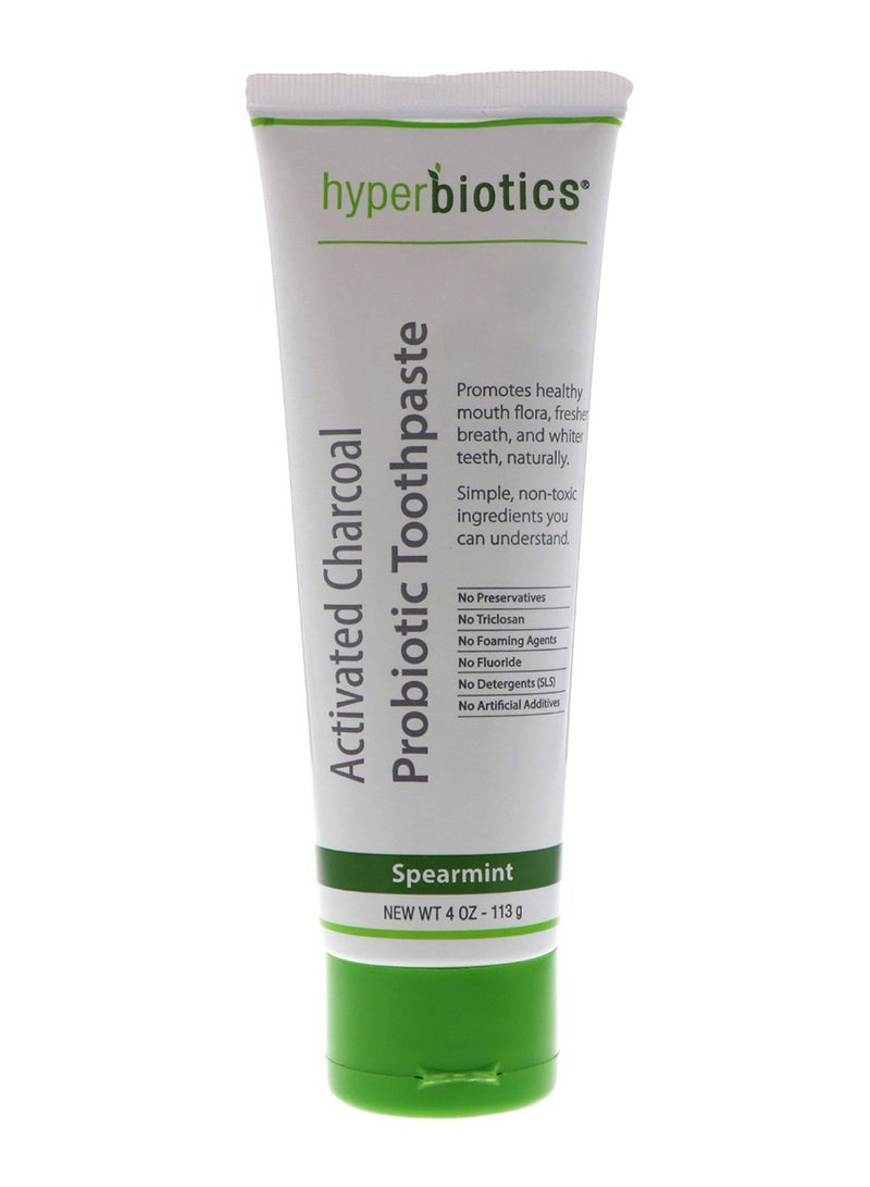 Hyperbiotics Spearmint Activated Charcoal Probiotic Toothpaste 113grams