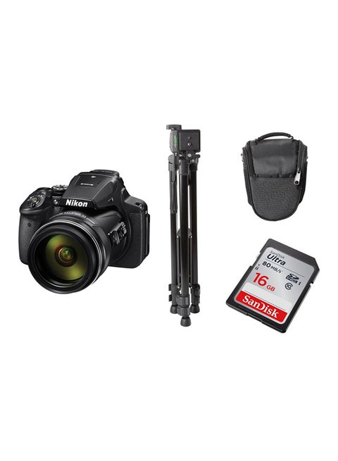 Coolpix P900 Point And Shoot Camera 83x Wide Optical Zoom-NIKKOR ED Glass Lens 16MP With Vari-angle LCD Screen, Built-in Wi-Fi, NFC, GPS And Accessory Bundle