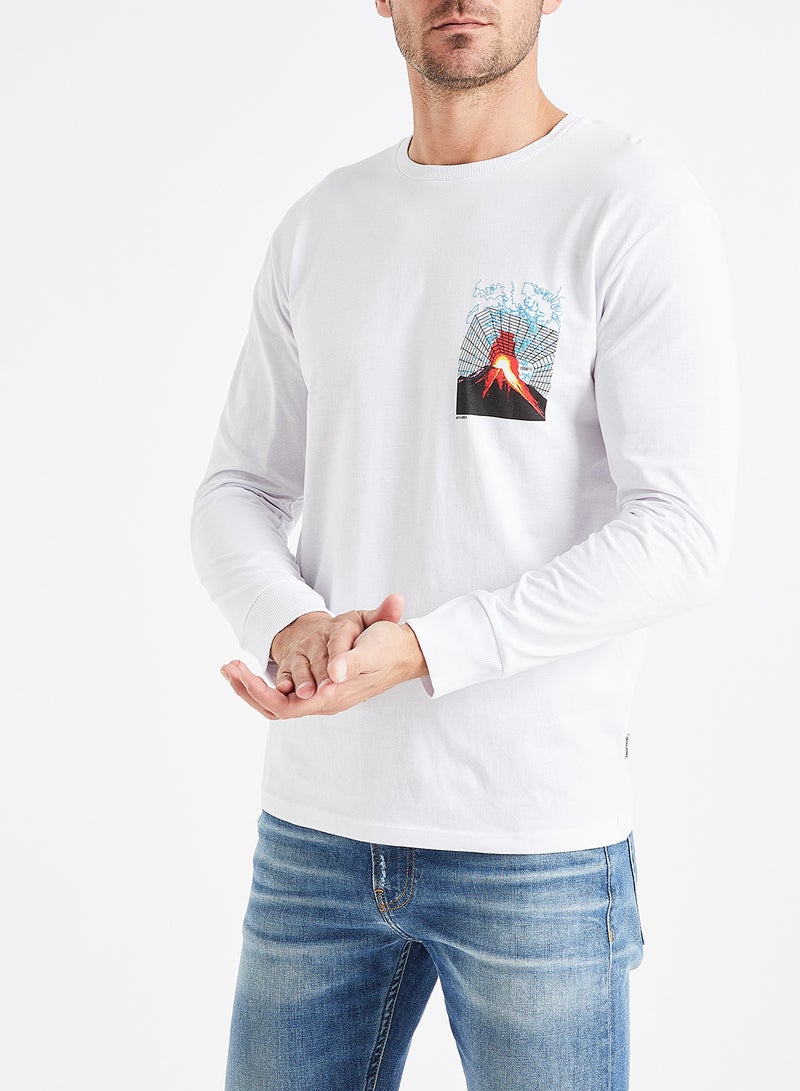 Volcano Print T-Shirt White - v1582439246/N34972488V_1