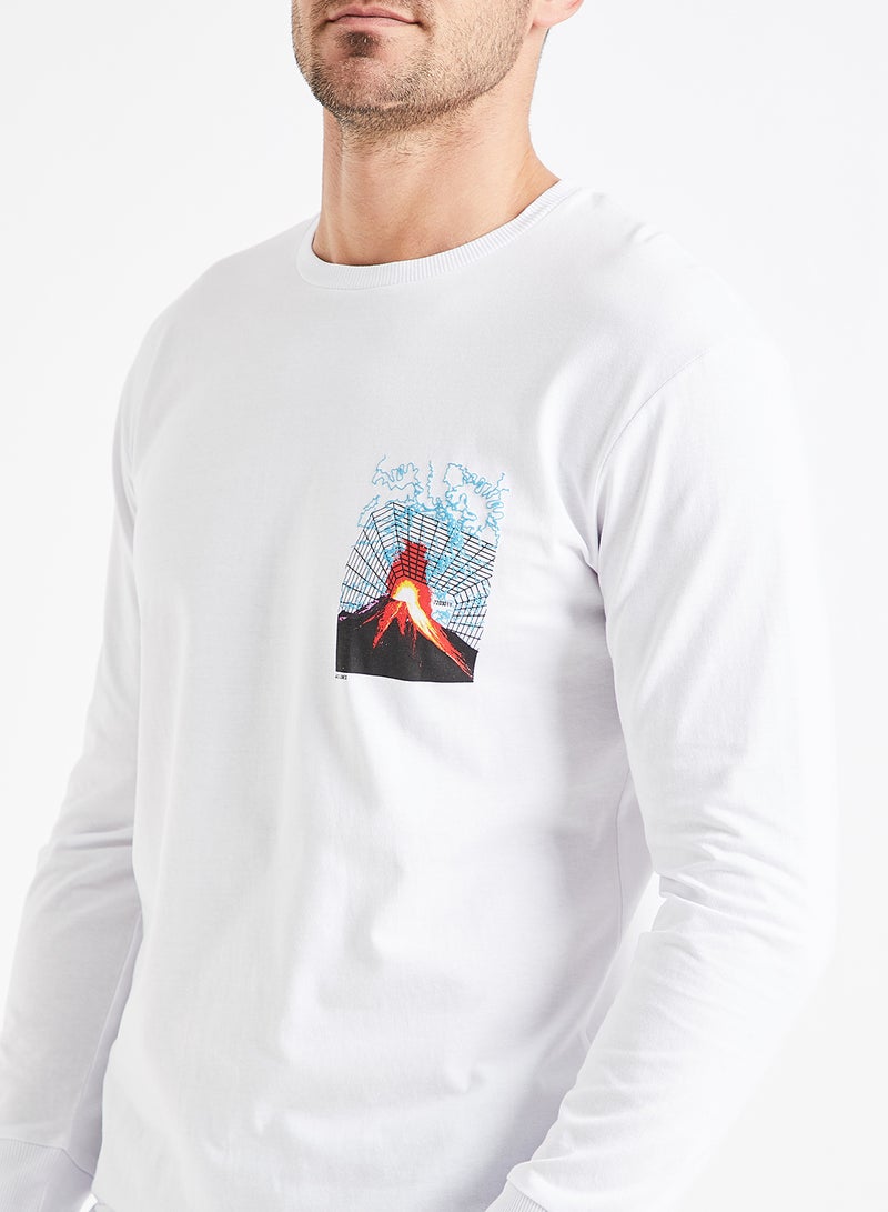 Volcano Print T-Shirt White - v1582439247/N34972488V_4