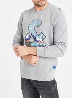 JACK & JONES Evan Crew Neck Sweatshirt Grey  - Image 1