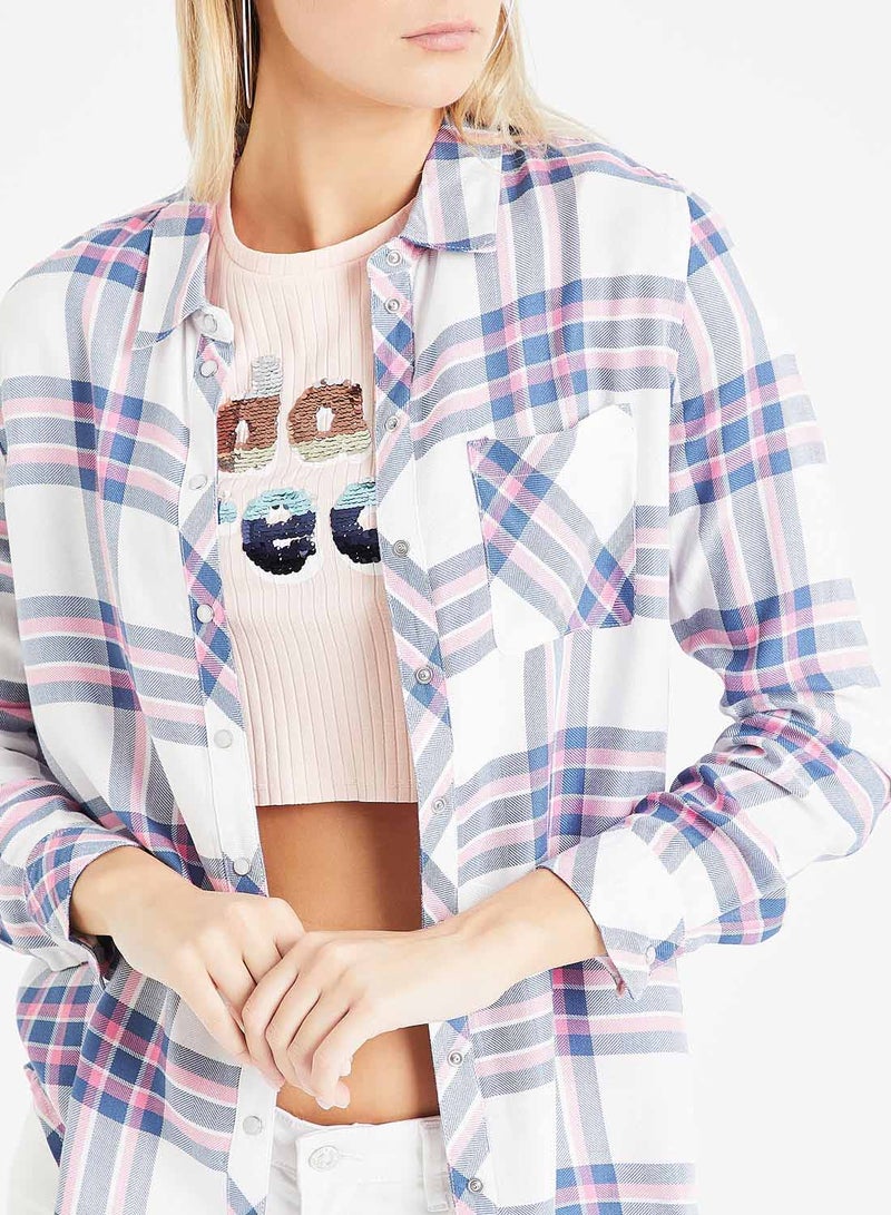 ONLY - Checkered Long Sleeve Shirt Multicolour - Image 1