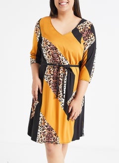 Vero Moda Curve Koikeenan 3/4 Sleeve Dress Multicolour  - Image 1
