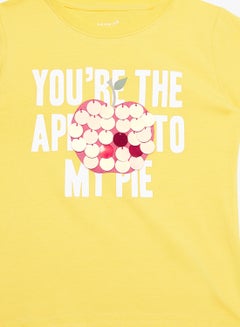 NAME IT Kids Sequin Fruit T-Shirt Yellow/White  - Image 3