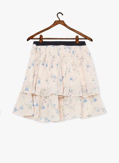 NAME IT Floral Pleated Skirt Ecru  - Image 2