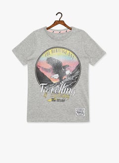 Kids Image Printed T-Shirt Grey
