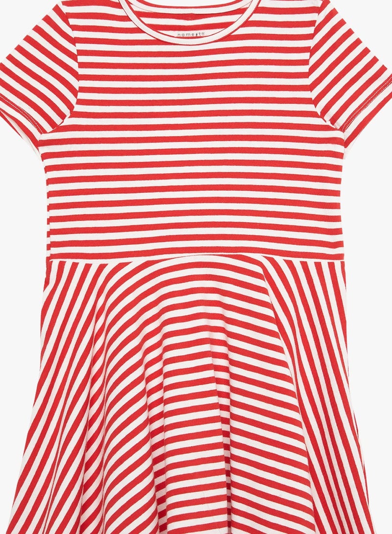 NAME IT - Striped Dress High Risk Red - Image 1