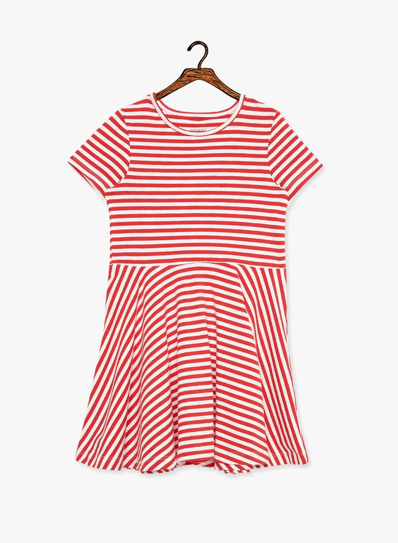 NAME IT - Striped Dress High Risk Red - Image 1