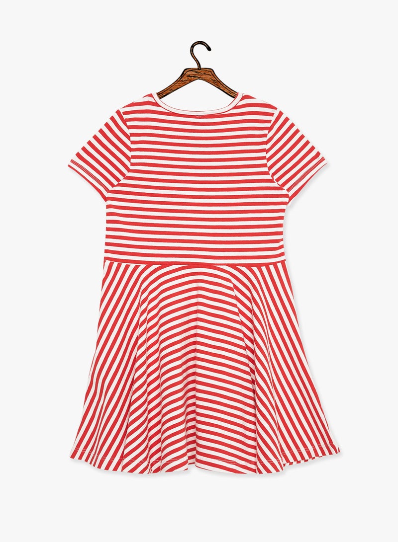 NAME IT - Striped Dress High Risk Red - Image 1