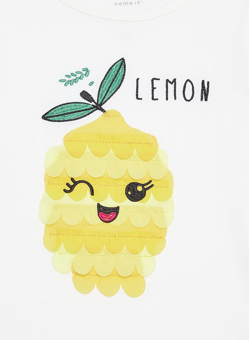 NAME IT - Kids Fruit Graphic Long Sleeve T-Shirt White - Image 1