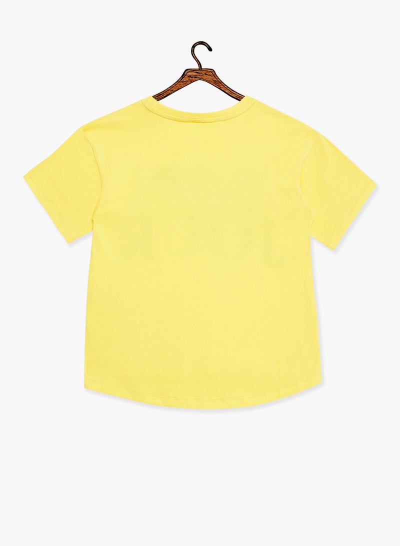 Kids Printed Boxy T-Shirt Yellow - v1582443550/N34971406V_2