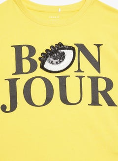 NAME IT Kids Printed Boxy T-Shirt Yellow  - Image 3
