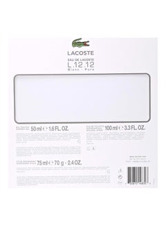 LACOSTE 3-Piece Eau De Lacoste L.12.12 Blanc Gift Set (1 x EDT 100ml, 1 x Deodorant Stick 75ml, 1 x Shower Gel 50ml)  - Image 3