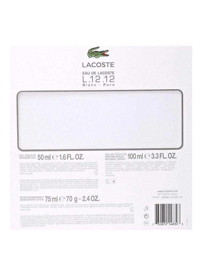 لاكوست طقم هدايا أو دو لاكوست L.12.12 أبيض مكون من 3 قطع (1 x EDT 100ml, 1 x Deodorant Stick 75ml, 1 x Shower Gel 50ml) - Image 3