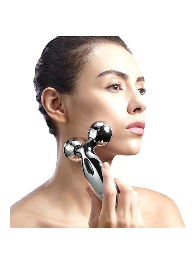 جهاز تدليك ثلاثي الأبعاد من البلاتين يعمل بالكهرباء الشمسية ببكرة دوارة فضي - Image 3