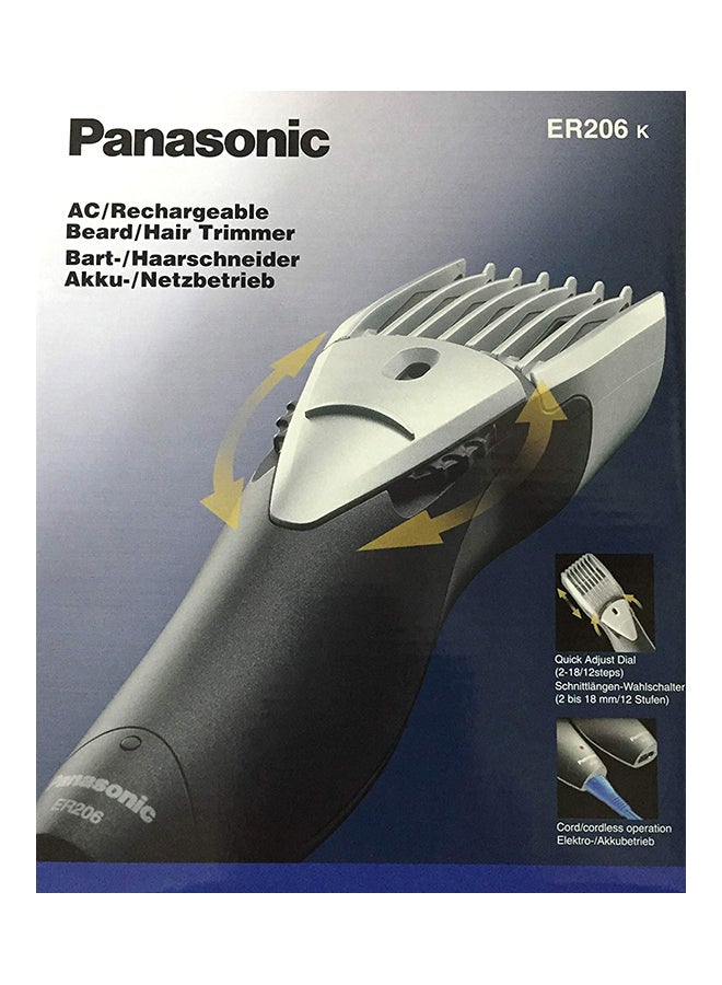 Panasonic - Firm Grip Hair Trimmer Black/Silver - Image 1