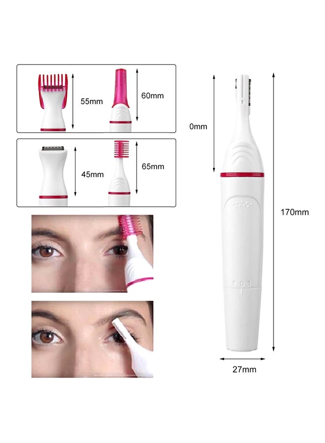 5 In 1 Electric Eyebrow Razor White/Pink - Image 4