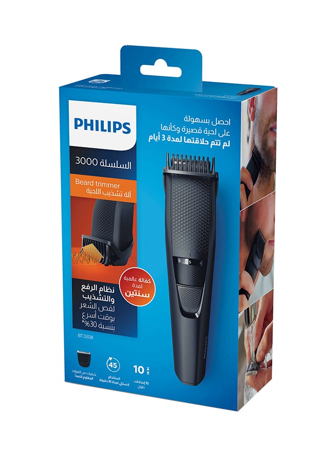 Philips - Beard Trimmer Series 3000 BT3208/13, 2 Years Warranty Black - Image 1