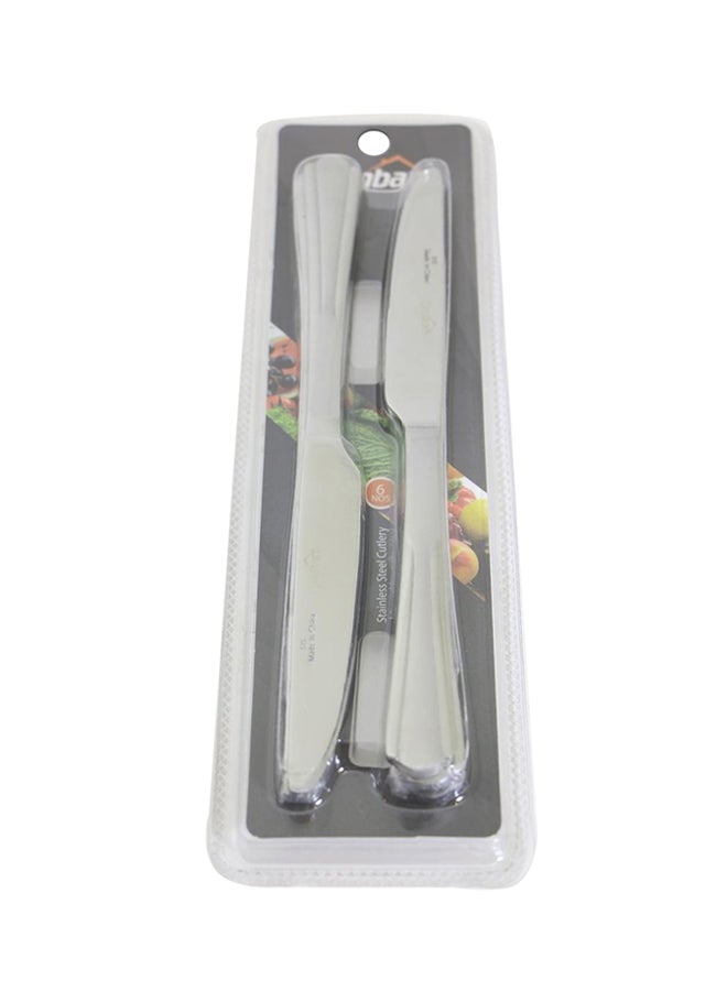 Lambart 6-Piece Dinner Knife Set Silver 13cm 