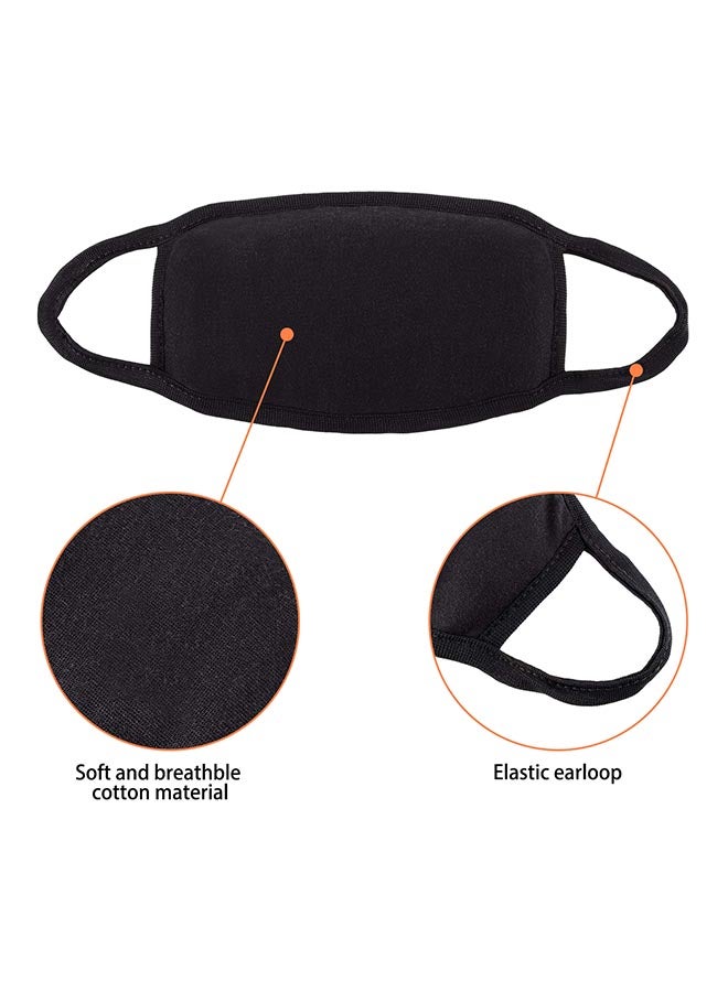 Dr. Adorable 4-Piece Face Mouth Mask Cotton Breathable Anti-Dust Earloop Protective Mask Elastic Strap Dual Layer Flu Mask Fashion Health Care, Black, Unisex - Image 2