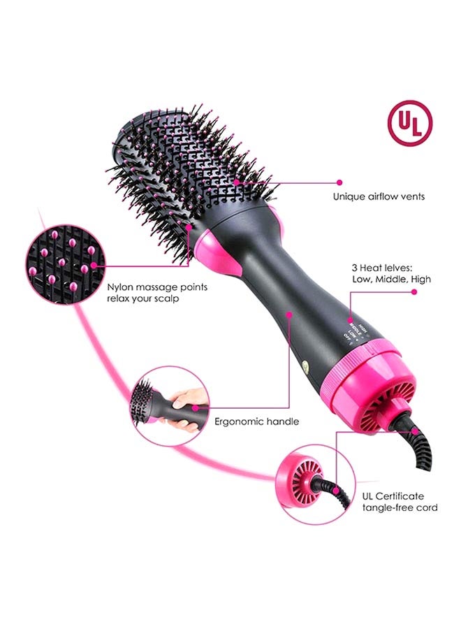 Romantic Angels - 2-in-1 Hair Dryer And Volumizer Brush Black/Pink - Image 1