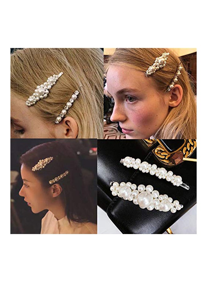 4-Piece Pearl Hair Clips Gold/White - v1582522575/N24327251A_3