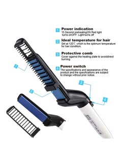 Edieaty Electric Beard Straightener Comb Black/White  - Image 2