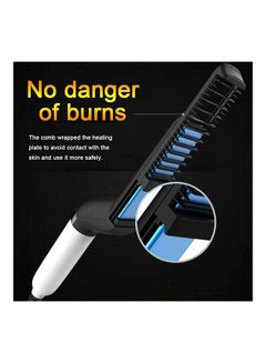 Edieaty Electric Beard Straightener Comb Black/White  - Image 5